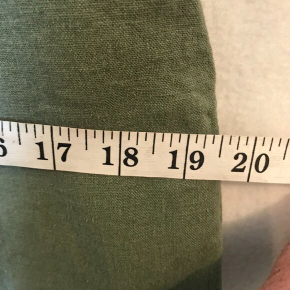 BBriggs Short Dress Size S Green Linen Blend Sleeveless Ruffled V-Neckline - Picture 8 of 11